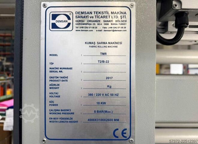 Mašina za dupliranje i motanje tkanina Demsan T2/B-22