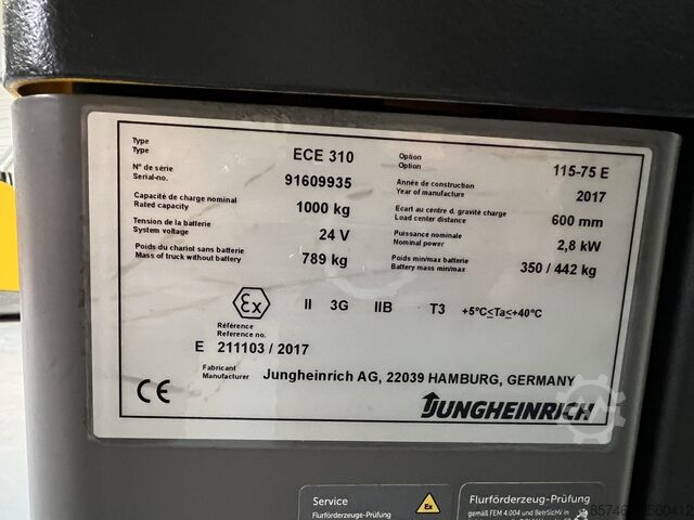 ECE 310 * Atex EX * 3G / Z2 * NYTT batteri !! JUNGHEINRICH ECE 310 * Atex EX * 3G / Z2 * NEW battery !!