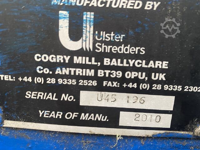 Zweiwellenzerkleinerer Ulster U45-196 Twin Shaft Industrial Shredder