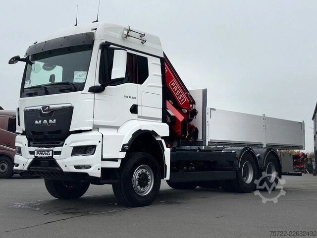 Piattaforma di carico MAN TGS 33.520 6x6 BL Pritsche Kran Fassi F235A.2.24