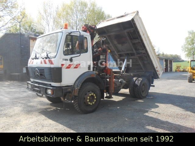 Kiepwagen MERCEDES-BENZ MB 1717 AK Kipper Allrad mit Kran Atlas 100.1
