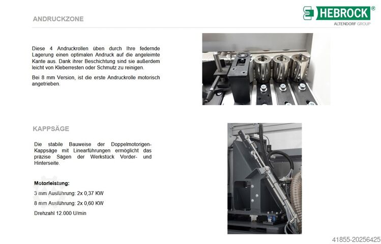 Kantenanleimmaschine HEBROCK K36 Airtronic uvm. Listenpreis:112.215€