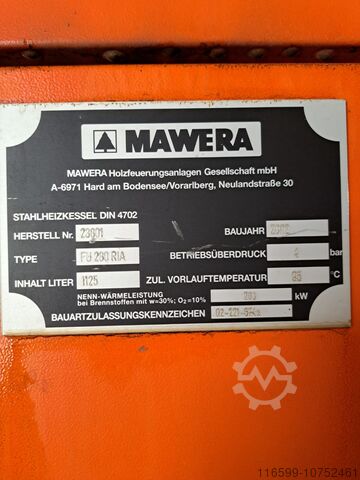Heizung 280 kW Mawera FU 280 RIA