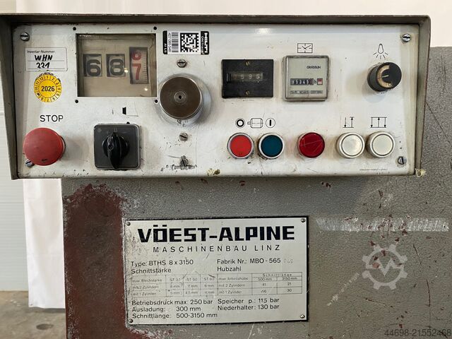 Guillotine shear 3150 mm VÖEST-ALPINE BTHS-8x3150