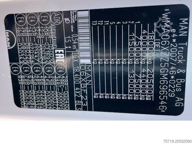 Vacuümtankwagen MAN 18.400 TGX Kutschke 24m³ Saug-Sattelzug
