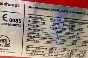 DUBBELE BRANDSTOFBRANDER // OLIE/GAS Weishaupt GL-9/1-D // 3510kw / GL9-3510kw mit Schaltschrank