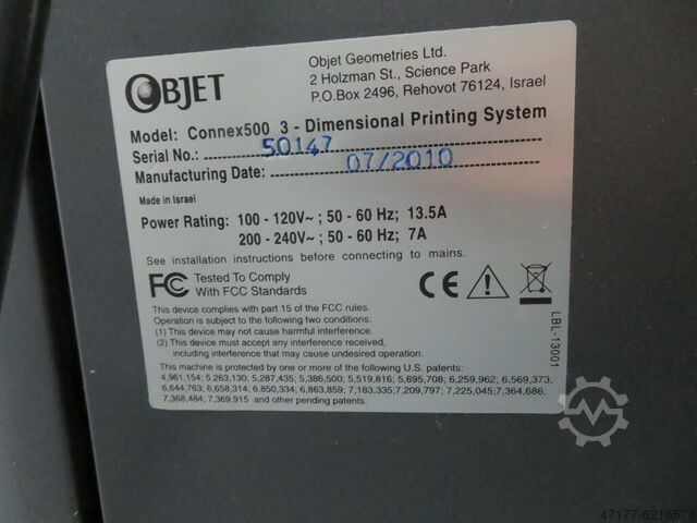 3D Printer Multi-Material Objet / Stratasys Connex500 50147