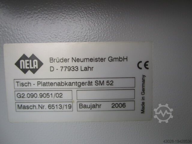 TABLE PLATE BENDING PRESS FOR SM 52 NELA G2.090.9051/02