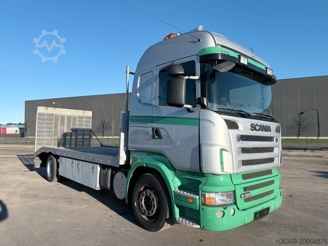 Bisarca SCANIA R380 4x2 Autotransport with hydraulic ramp