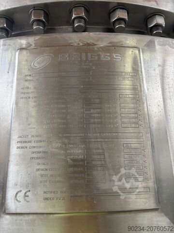 Unused Briggs of Burton 1,200 Litre Stainless Steel Process Vessel BRIGGS OF BURTON 1,200 LITRE