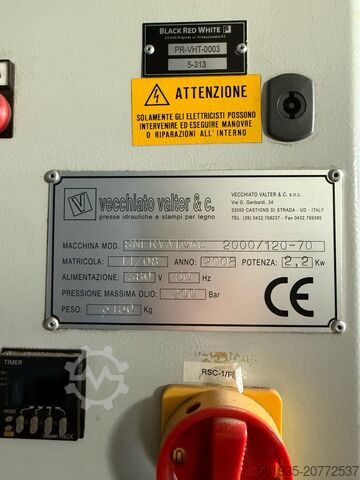 Hydraulic press for bending wood Vecchiato Valter SNERVATORE 2000/120-70