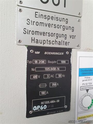 Krukas draaibank VDF BOEHRINGER 135 Z/CNC