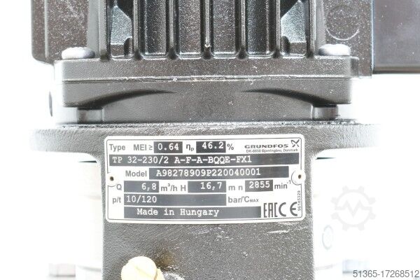 Jednostupňové inline čerpadlo Grundfos 98938754