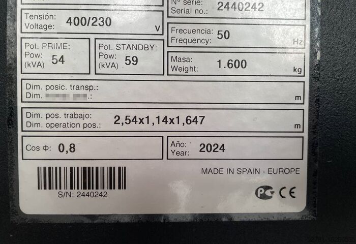 Aggregaat Deutz TCD2.9L4 - 60 kVA Stage V Generator - DPX-19006.1