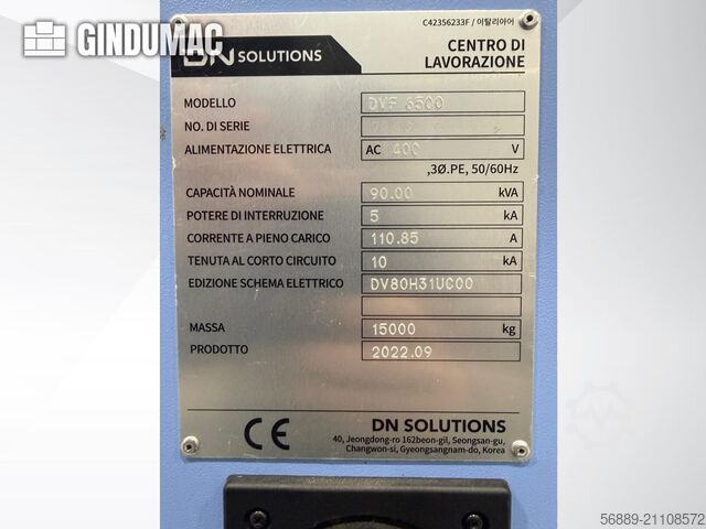 DN SOLUTIONS DVF 6500 DN SOLUTIONS DVF 6500