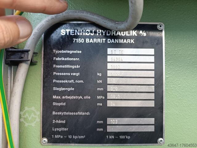 Hydraulische Presse 1t, Lagerpresse STENHOJ 1T TE