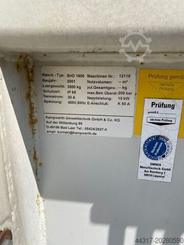 Πρέσα χαρτιού / Πρέσα απορριμμάτων + 3x δοχείο Kampwerth SHD 1600