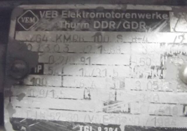 Tandwielmotor 0,9/1,5 kW 16/31,5 tpm VEM ZG4KMRB100S8-4