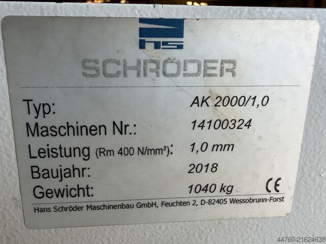 Swivel bending machine Press brake Abkantbank Schröder AK 200