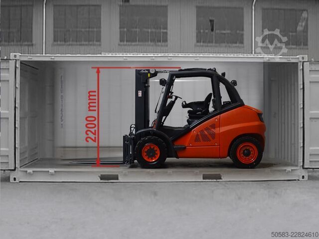 Chariot élévateur à fourche diesel Linde H50D-02 -Container-Indoor-Stapler -TRIPLEX