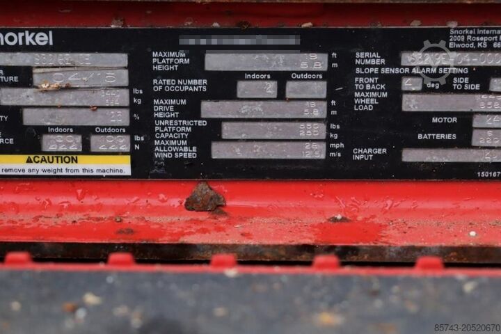 Schaarlift Snorkel SJ3219E Valid inspection, *Guarantee! Electric, 7,