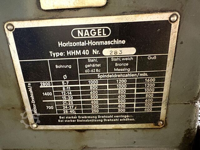 Honovací stroj NAGEL HHM 40