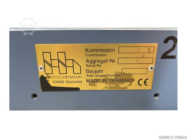 Transportna traka sa podiznom platformom, L: 2.000 mm Herzog + Heymann 1000006117, FB: 730 mm