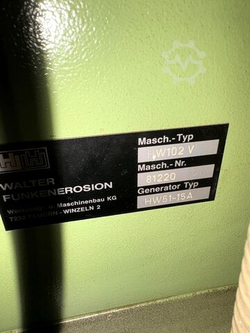 Električno pražnjenje mašina WALTER HW 102