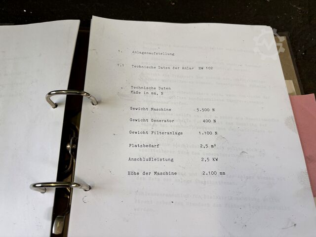 Električno pražnjenje mašina WALTER HW 102