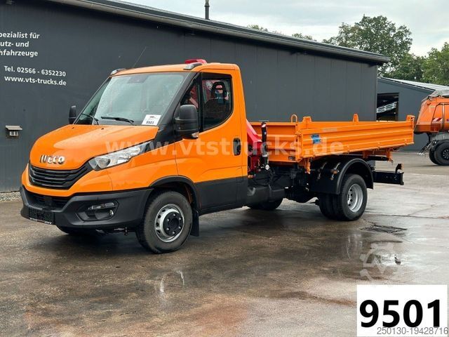 Üç yönlü damperli kamyonet IVECO Daily 70C18 4x2 Meiller DSK+HMF 340-K3 Ladekran
