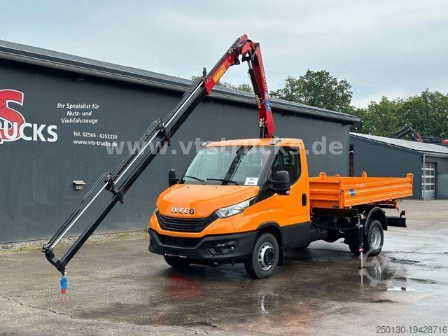 Tre-vejs tippevogn IVECO Daily 70C18 4x2 Meiller DSK+HMF 340-K3 Ladekran