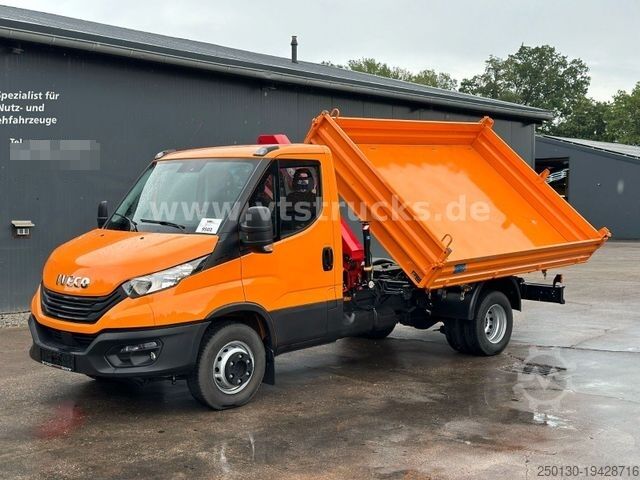 Üç yönlü damperli kamyonet IVECO Daily 70C18 4x2 Meiller DSK+HMF 340-K3 Ladekran