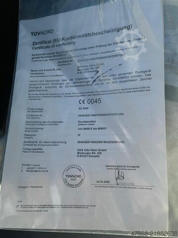 Druckluftbehälter OKS Otto Klein GmbH 1000 l