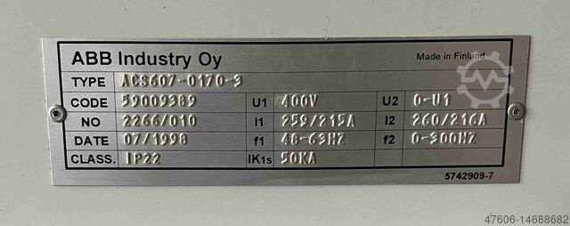 Frekvenciaváltó 132kW ABB ACS 607