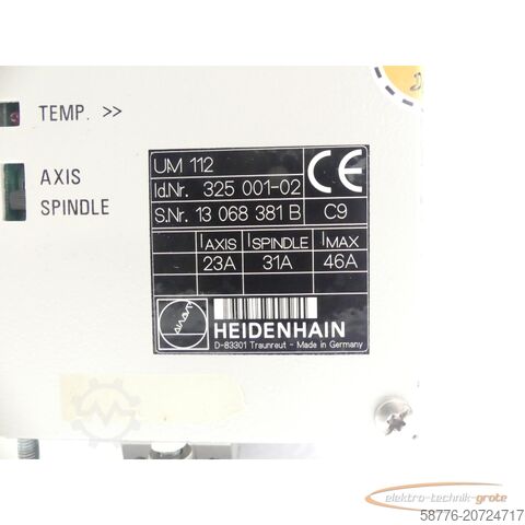 Component Heidenhain UM 112 ID 325 001-02 generalüberholt mit 3 Monaten Gewährleistung SN13068381B im Austausch (Exchange)