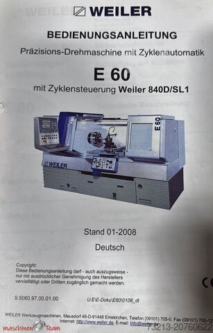 Cyklický soustruh s vybavením WEILER E60x2000