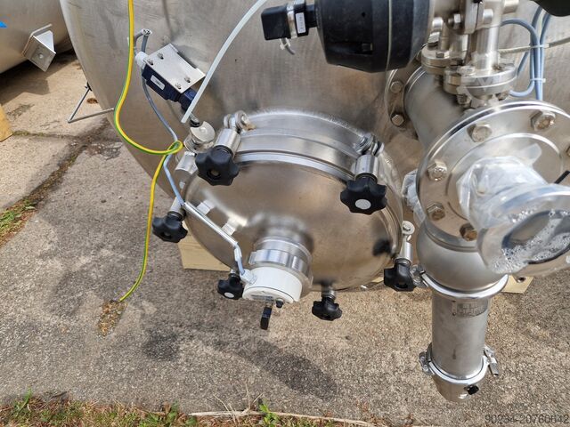 5.720 liter 316L roestvrijstalen vacuüm opslagtank, 1.500 mm diameter x 2.500 mm rechte zijde SCHWARTE-MILFOR 5,720 Litre