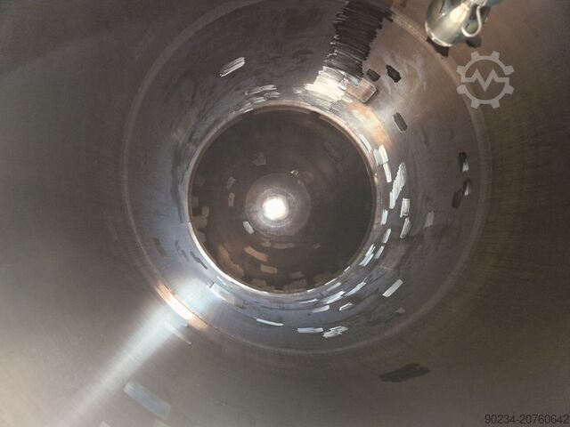 5.720 liter 316L roestvrijstalen vacuüm opslagtank, 1.500 mm diameter x 2.500 mm rechte zijde SCHWARTE-MILFOR 5,720 Litre