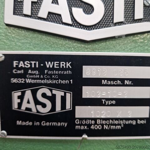 Maszyna do walcowania płyt Fasti 103-10-3