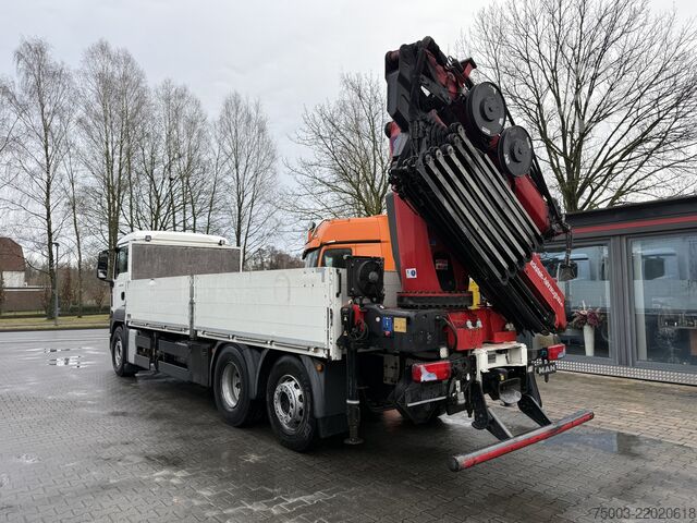 Lastbil med flak MAN TGS 26.440 6X2-4 Kran HMF 3220 bis 29 Meter