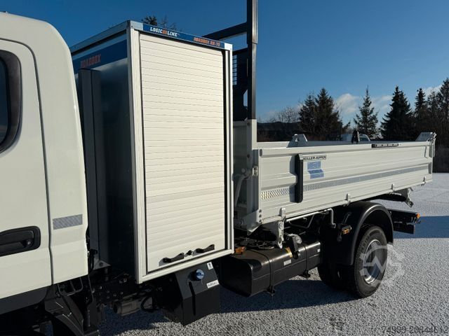 Three-sided tipper truck FUSO Canter 9C18 Meiller Road Box Tageszulassung