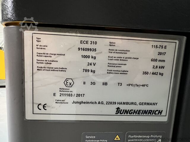 ECE 310 - Atex EX 3G / Zone 2 !! NEW battery !! JUNGHEINRICH ECE 310 - Atex EX 3G / Zone 2  !! NEW battery !!