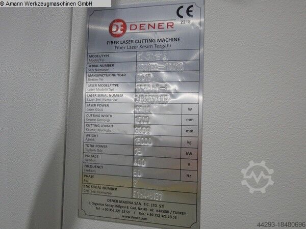 Lasersnijmachine DENER FL-3015-L-6kW
