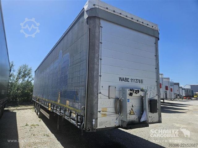 Open semitrailer with tarp Schmitz Cargobull Semitrailer Curtainsider Mega