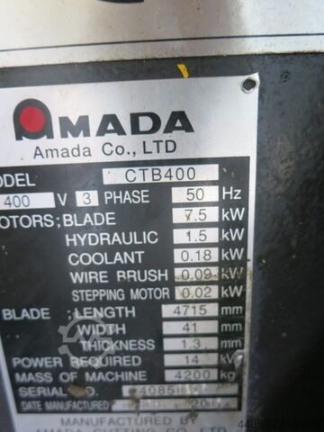 Otomatik şerit testere - yatay AMADA CTB 400