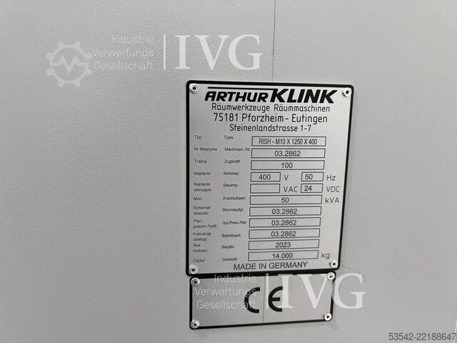 Broachmachine Arthur Klink RISH-M10X1250X400