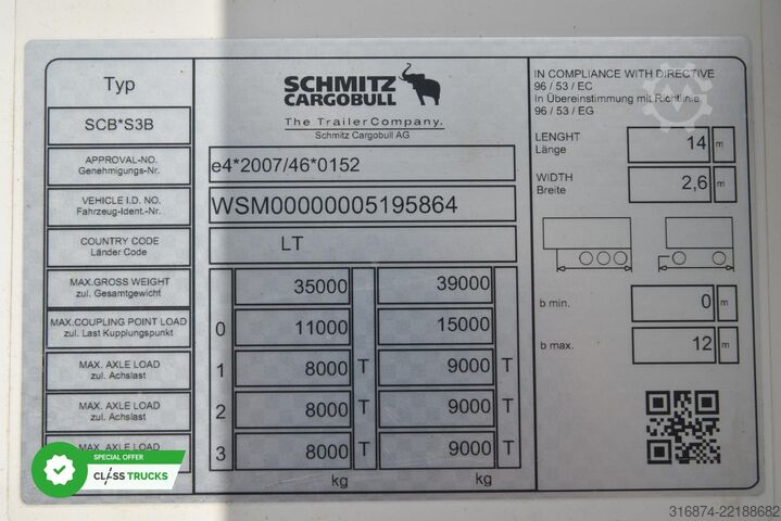 Naczepa chłodnia SCHMITZ CARGOBULL SKO FP 60 ThermoKing SLXi 300