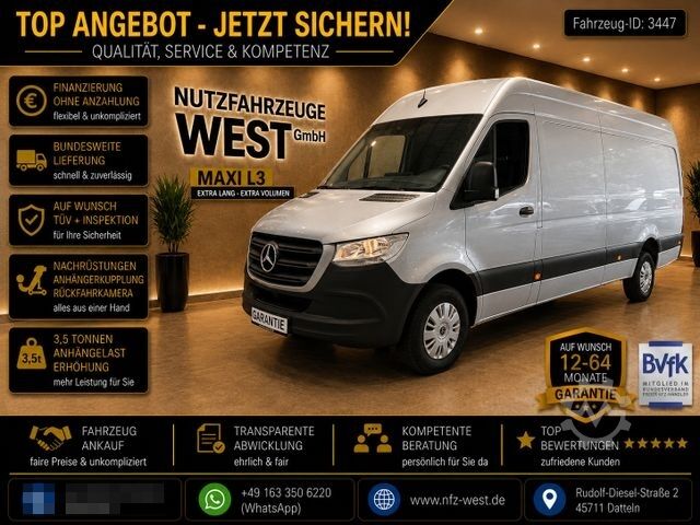 Dodávka s vysokou střechou MERCEDES-BENZ Sprinter 316 CDI Maxi H+L*AHK=3,5T*Garantie*1Hd