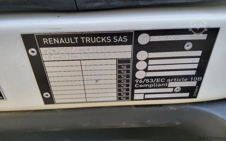 Koffer Renault D 18-BZT-7 - 280 P 4x2 12 TON - OPBOUW LENGTE I...