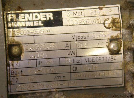 Motor sa zupčastim prenosom, snaga 0,12 kW, 46 obrtaja u minuti Flender Himmel** SC01-G56M4